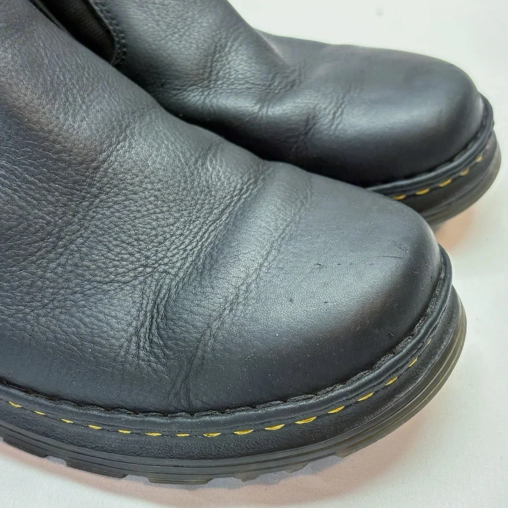 Dr Martens Boyle Slip On Black Leather Shoes Men's US 12 EU 46 Air Cushion Sole